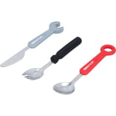 KS Tools Sada příborů pro děti - lžíce, nůž a vidlička ve tvaru nářadí - KS TOOLS 100212