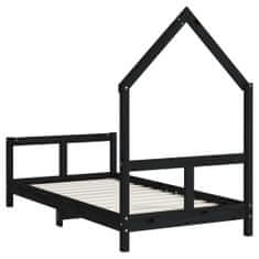 Vidaxl Dětská postel černá 80 x 160 cm masivní borové dřevo