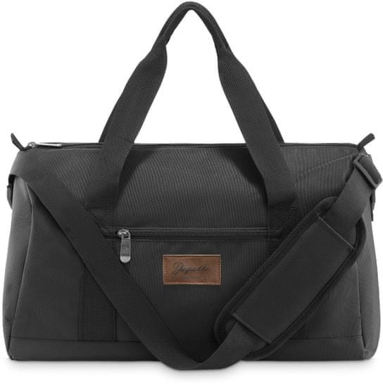 ZAGATTO Letecká cestovní taška 40x20x25, černá dámská cestovní taška pánská 20 litrů, nepromokavý materiál, držadla a nastavitelný ramenní popruh s ochranou, lze nasadit na rukojeť cestovního kufru / ZG826