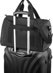 ZAGATTO Letecká cestovní taška 40x20x25, černá dámská cestovní taška pánská 20 litrů, nepromokavý materiál, držadla a nastavitelný ramenní popruh s ochranou, lze nasadit na rukojeť cestovního kufru / ZG826