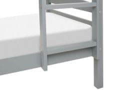 Beliani Dřevěná patrová postel s úložným prostorem 90 x 200 cm šedá REGAT