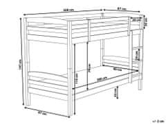 Beliani Dřevěná patrová postel 90 x 200 cm tmavé dřevo REGAT