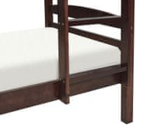 Beliani Dřevěná patrová postel 90 x 200 cm tmavé dřevo REGAT
