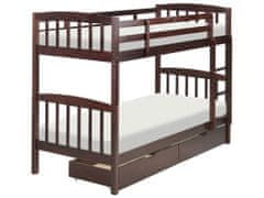 Beliani Patrová postel s úložným prostorem 90 x 200 cm tmavé dřevo REVIN