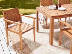 Beliani Sada 6 zahradních jídelních židlí z akáciového dřeva BARATTI