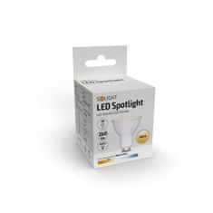 Solight  LED žárovka bodová PAR16 3W, GU10, 3000K, 260lm, teplá bílá