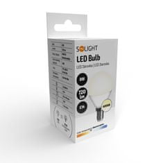 Solight  LED žárovka miniglobe matná P45 8W, E14, 4000K, 720lm