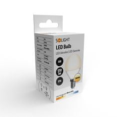 Solight  LED žárovka miniglobe matná P45 6W, E14, 3000K, 510lm