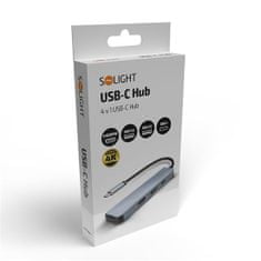 Solight  4v1 USB C hub, 1x HDMI, 1x USB 3.0, 1x USB 2.0, 1x USB C