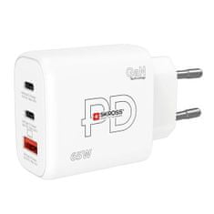 Skross  USB A+C nabíjecí adaptér Power charger 65W GaN EU, Power Delivery, typ C