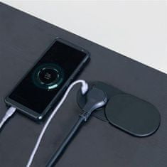 Solight  Vestavná zásuvka s posuvným víčkem, USB A+C, 2m, matná černá