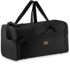 ZAGATTO Cestovní taška černá, velká cestovní taška, objem 54l, pohodlná ucha a ramenní popruh s ochranou, 3 kapsy na zip a boční kapsa např.na boty,prostorná hlavní přihrádka, 30x59x30/ ZG817