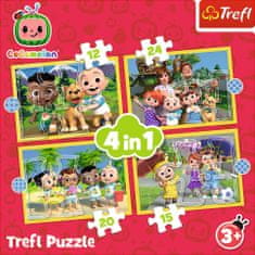 Trefl Puzzle Cocomelon: Seznamte se 4v1 (12,15,20,24 dílků)