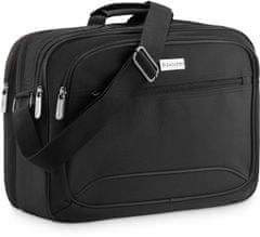 ZAGATTO Pánská taška přes rameno do práce, černá brašna na dokumenty, prostorná taška na 15,6" notebook, dvě přihrádky a nastavitelný ramenní popruh, objem 14 litrů, 26x37x14 / ZG806