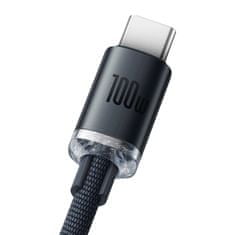 BASEUS Crystal Shine USB kabel pro USB-C, 100 W, 1,2 m černý