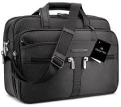 Dámská brašna na 15,6" notebook pro muže, univerzální aktovka přes rameno s nástavcem na cestovní kufr, nastavitelný ramenní popruh s ochranou, voděodolný materiál, 32x44x9 / ZG102