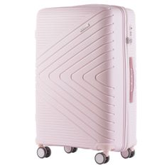 Wings Cestovní kufr Wings L, polypropylen, bílá růžová