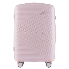 Wings Cestovní kufr Wings M, polypropylen, bílá růžová