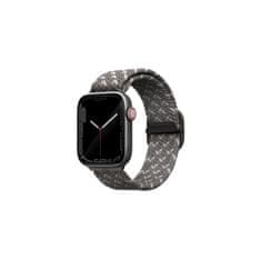 UNIQ Aspen DE Pletený řemínek pro Apple Watch 45/44/42 mm, Oblázkově šedá