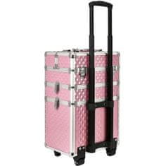 APT CA19C Třídílný kosmetický kufřík na kolečkách růžová