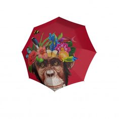 Doppler Modern Art Long AC Flower Monkey - holový vystřelovací deštník
