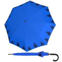 Doppler Fiber Flex AC Cats Family Blue - dámský holový vystřelovací deštník