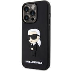 Karl Lagerfeld Originální kryt KARL LAGERFELD hardcase Rubber Ikonik 3D KLHCP14L3DRKINK for Apple iPhone 14 Pro , barva černá