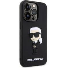 Karl Lagerfeld Originální kryt KARL LAGERFELD hardcase Rubber Ikonik 3D KLHCP14L3DRKINK for Apple iPhone 14 Pro , barva černá