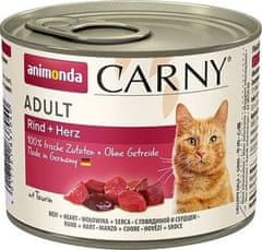 Animonda Carny konzerva pro kočky hovězí+krůtí srdce 200g