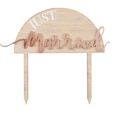 MojeParty Svatební dekorace - dřevěná Just Married 16,5 x 18 cm