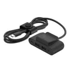 Belkin BOOST CHARGE 4-portový USB Power Extender (2xUSB-C, 2xUSB-A) až 30W + 2m USB-C kabel, černá