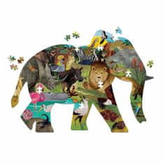 Mudpuppy Puzzle africké safari ve tvaru slona 300 dílků