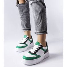 Bílé a zelené boty se silnější podrážkou velikost 40