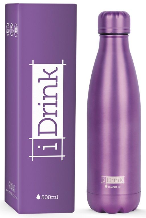 Levně I-Drink Nerezová kovová termoska, vzor metallic purple, 500 ml