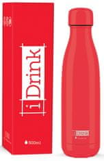 I-Drink Nerezová kovová termoska, vzor červená, 500 ml