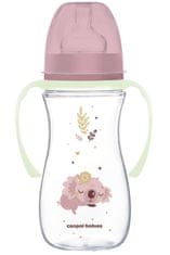 Canpol babies Antikoliková lahev EasyStart se svítícími úchyty SLEEPY KOALA 300ml růžová