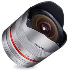 Samyang Stříbrný objektiv Samyang 8mm F2.8 Fisheye pro Fuji X