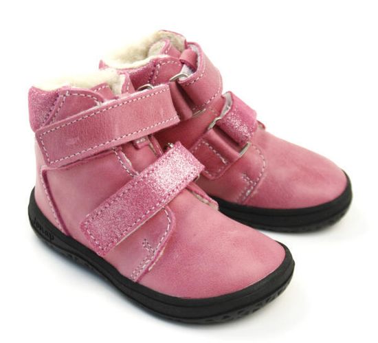 Jonap dívčí zimní kotníková kožená obuv B4 MV, NOVINKA, růžová