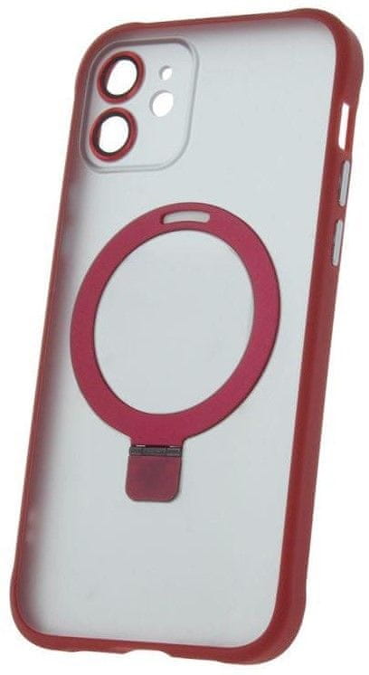 Levně Forever Silikonové TPU pouzdro Mag Ring pro iPhone 12 Pro červené (TPUAPIP12PMRTFORE)