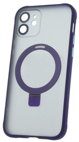 Forever Silikonové TPU pouzdro Mag Ring pro iPhone 12 fialová (TPUAPIP12MRTFOPU)
