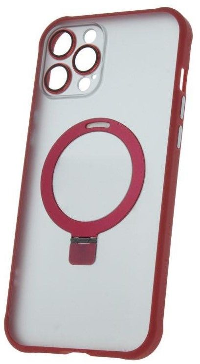 Levně Forever Silikonové TPU pouzdro Mag Ring pro iPhone 12 Pro Max červené (TPUAPIP12PMMRTFORE)