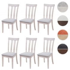 MCW Sada 6 židlí do jídelny G46, kuchyňská židle Židle, látka/textil masiv ~ světlý rám, šedá barva