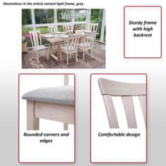 MCW Sada 6 židlí do jídelny G46, kuchyňská židle Židle, látka/textil masiv ~ světlý rám, šedá barva