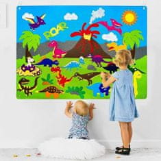 JOJOY® Plstěná deska pro děti (30x samolepky + podložka) | FELTLAND Dinosauři