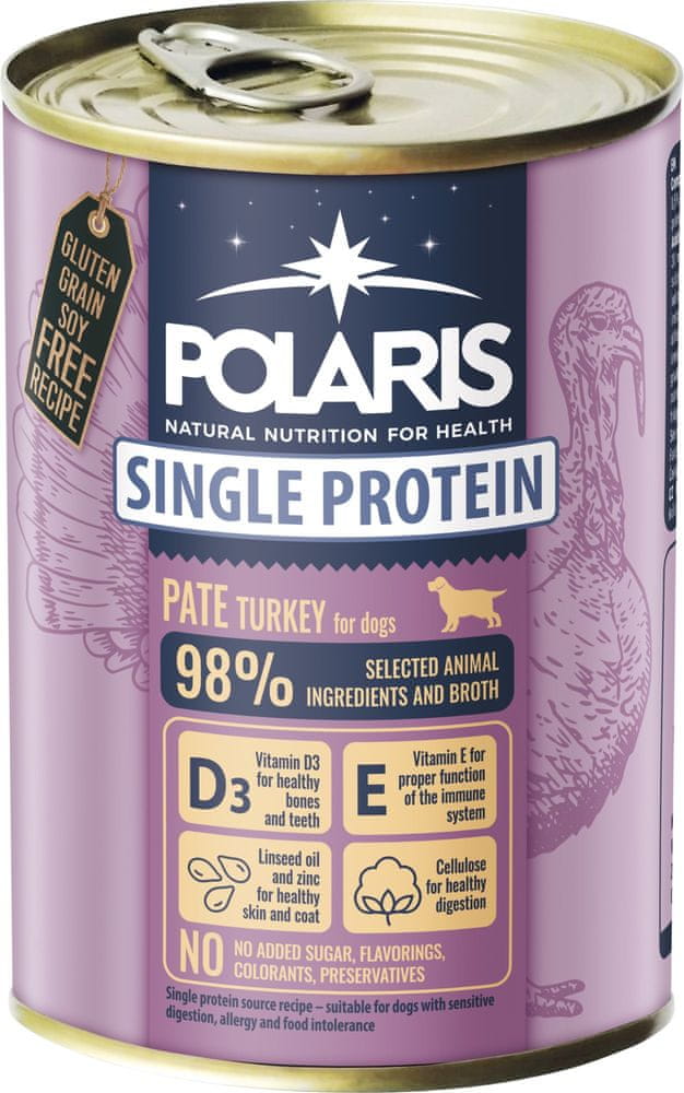 Levně POLARIS Single Protein Paté konzerva pro psy krůtí 6x400 g