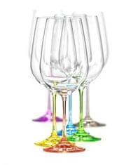 Crystalex Rainbow - sada obsahuje 6 různě barevných sklenic na červené víno.