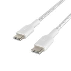 Belkin kabel oplétaný USB-C - USB-C, 1m, bílý