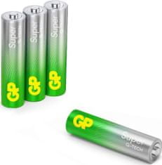 GP Battery (AAA) Alkaline SUPER LR03/AAA 24A-U4, (4 batteries / blister) 1.5V