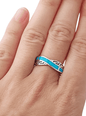 ibeauty Opálový prsten s opálovými pásky II. ve velikosti 62