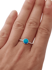 ibeauty Opálový prsten s kulatým opálem a zirkony II. ve velikostech 55 a 58